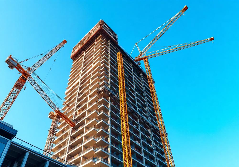 Modern construction cranes